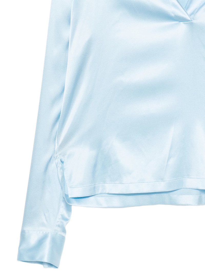 Tom Ford Logo-embroidered Satin Polo Top 3