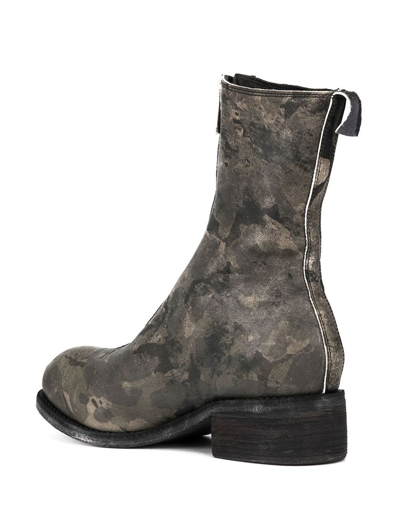 printed zip front boots 3