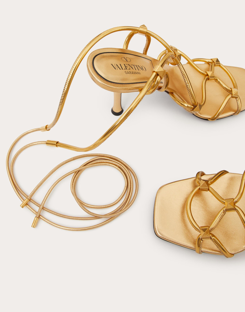 ROCKSTUD NET MIRROR-EFFECT SYNTHETIC SANDAL 100 MM 5