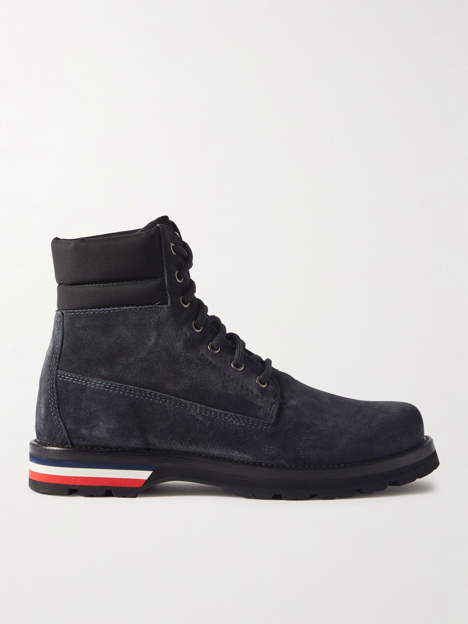 Vancouver Canvas-Trimmed Suede Boots Midnight blue - 1