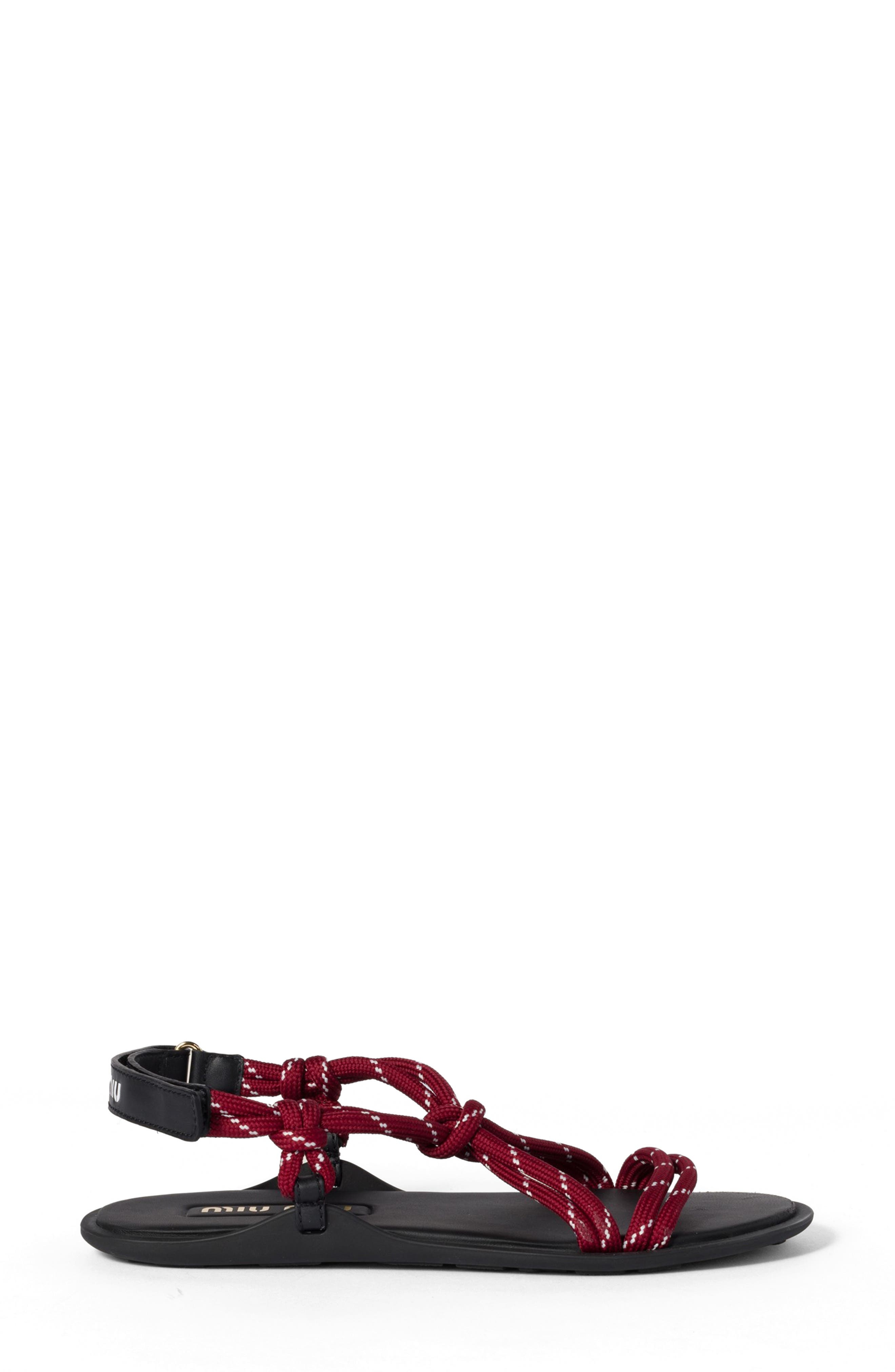 Miu Miu Nastro Cord Sandal in Amaranto at Nordstrom - 2
