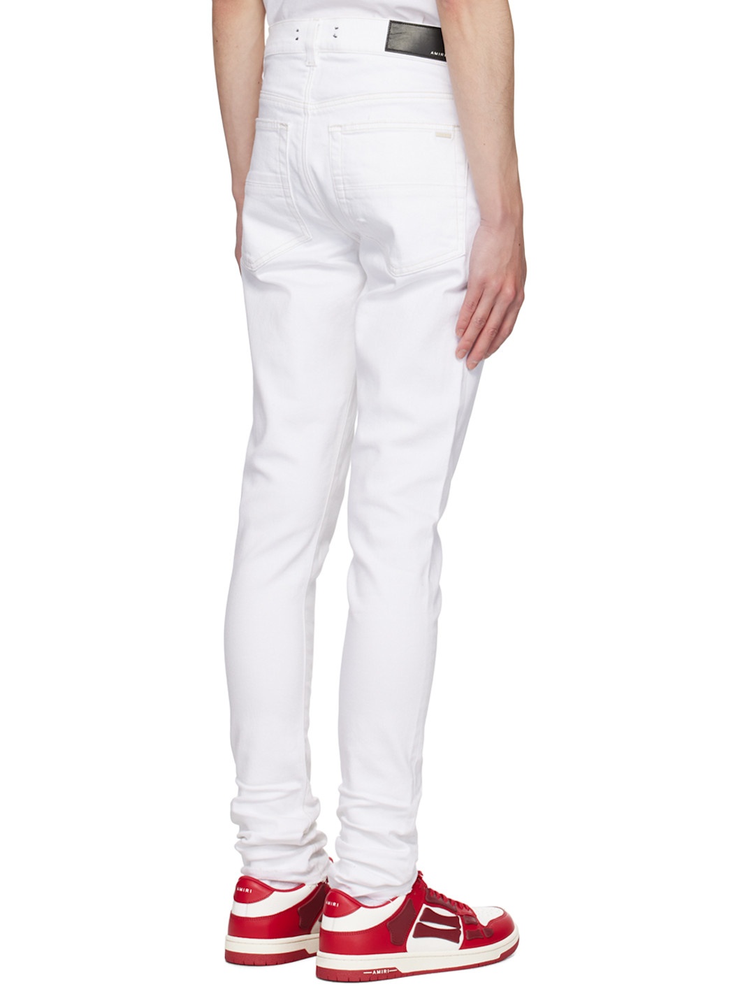 White Released Hem Skinny Jeans - 3