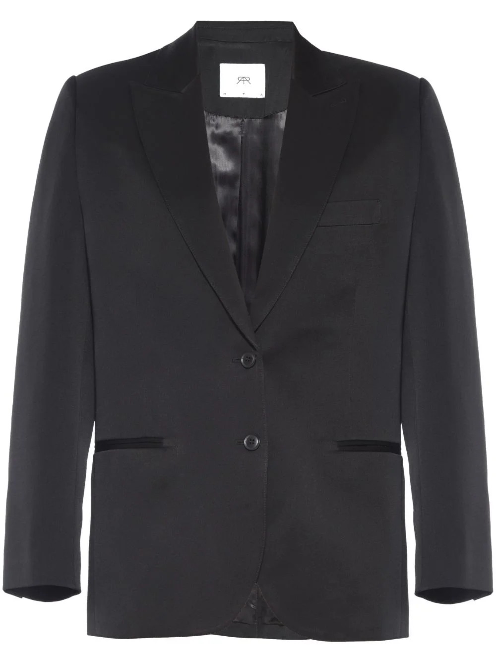 single-breasted long-sleeved blazer - 1