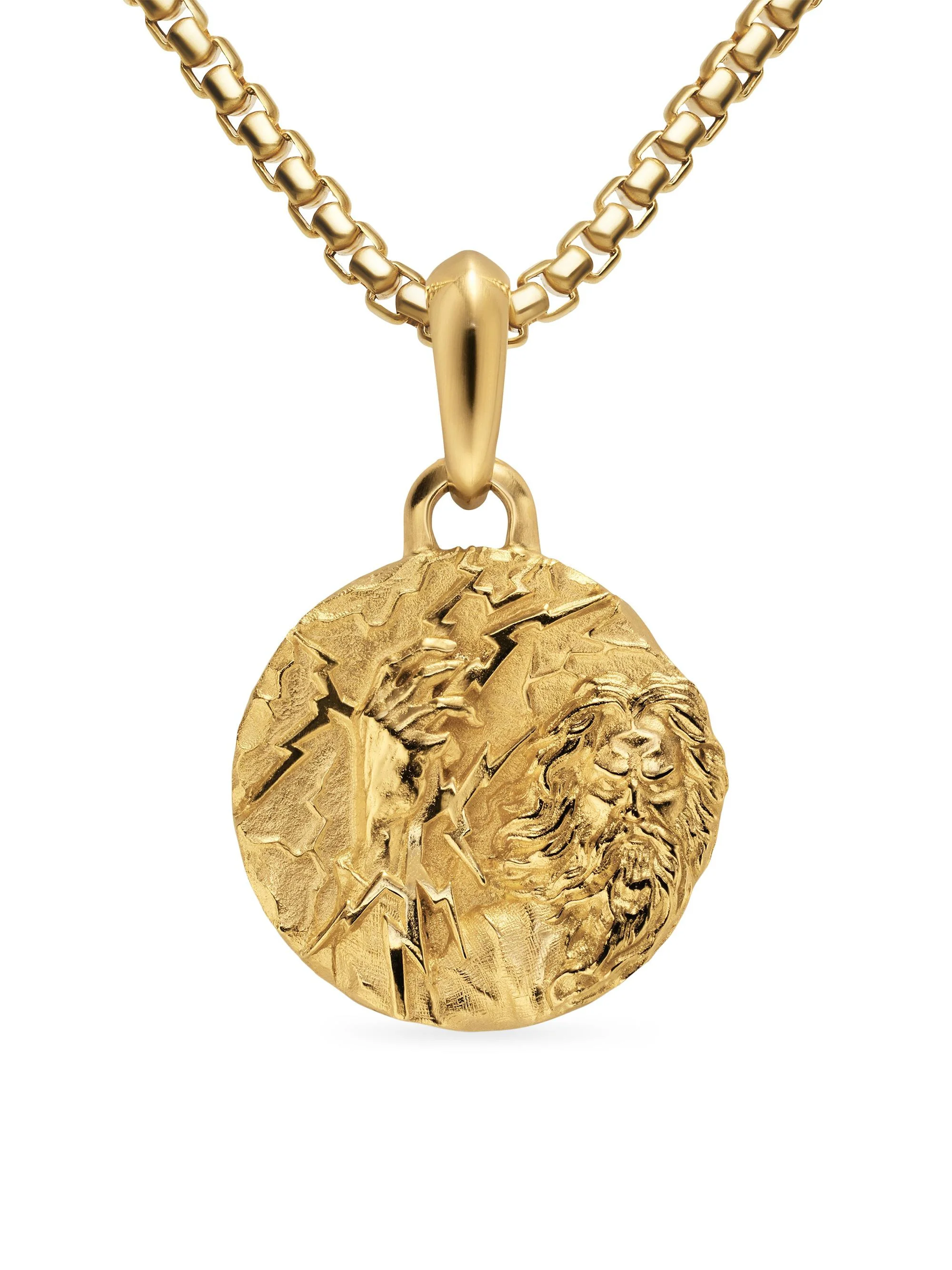 Men's Zeus Amulet in 18K Yellow Gold, 24MM - Gold - 1