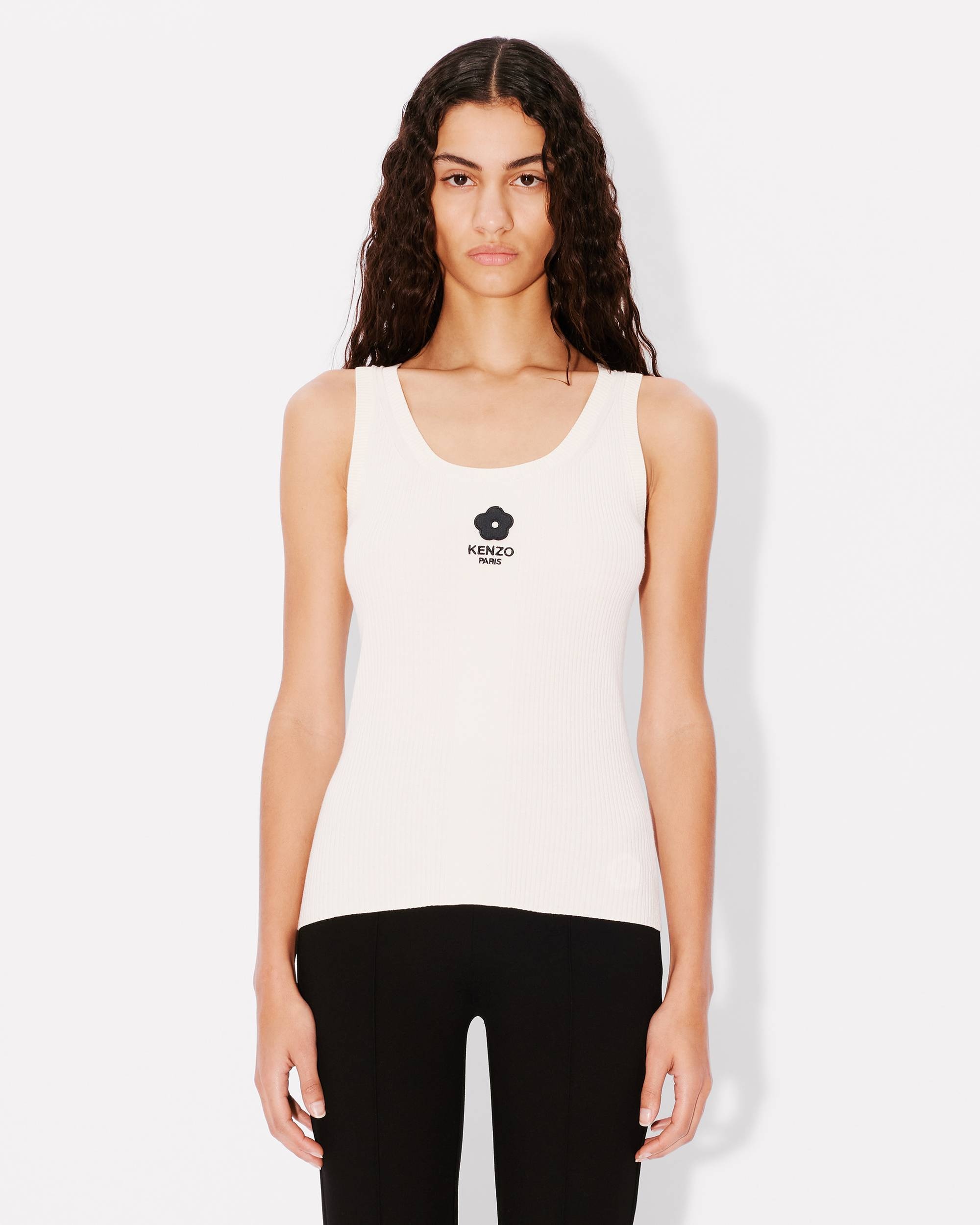 'Boke 2.0' embroidered rib tank top - 1