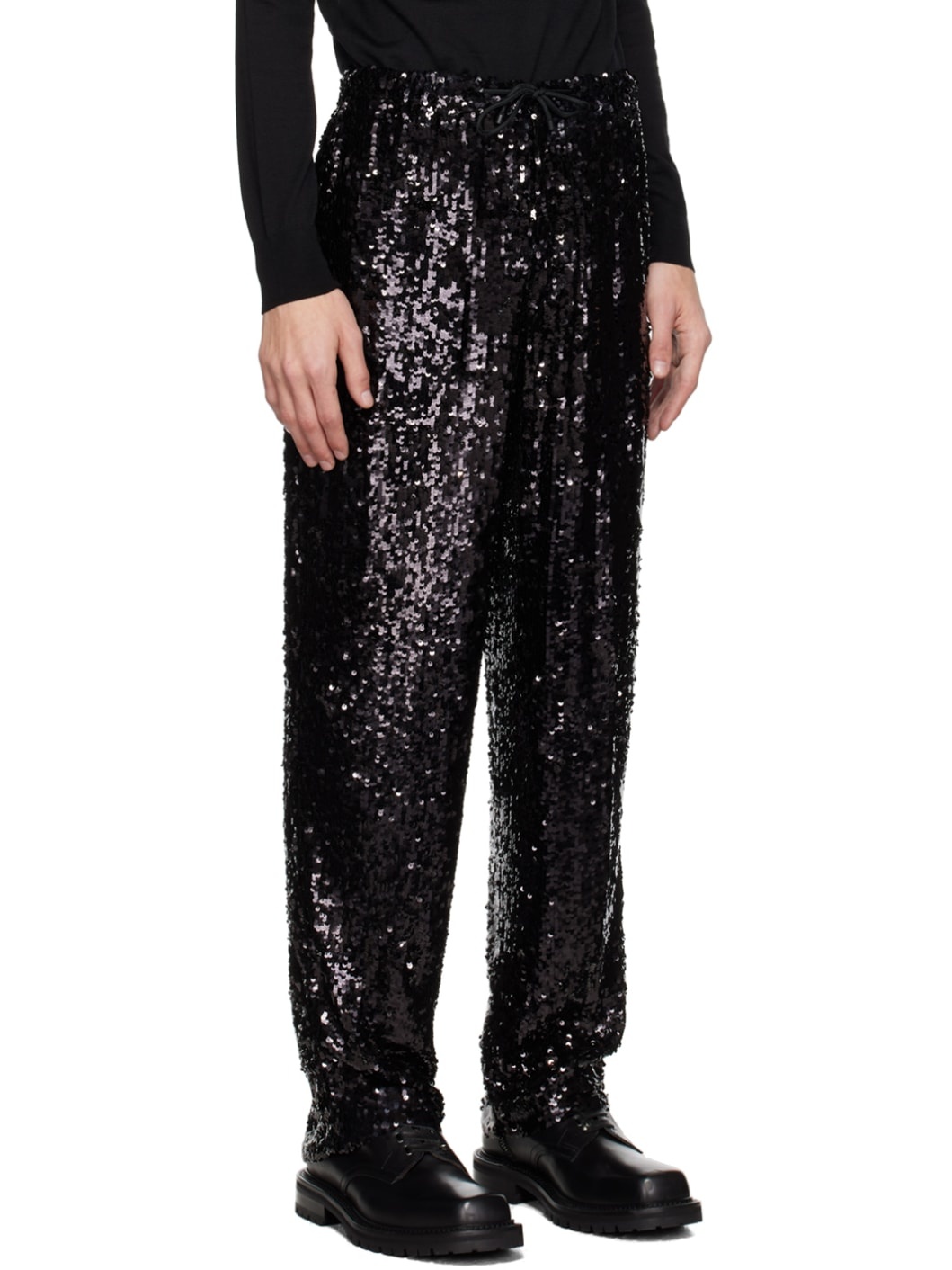 Black Sequin Trousers - 2