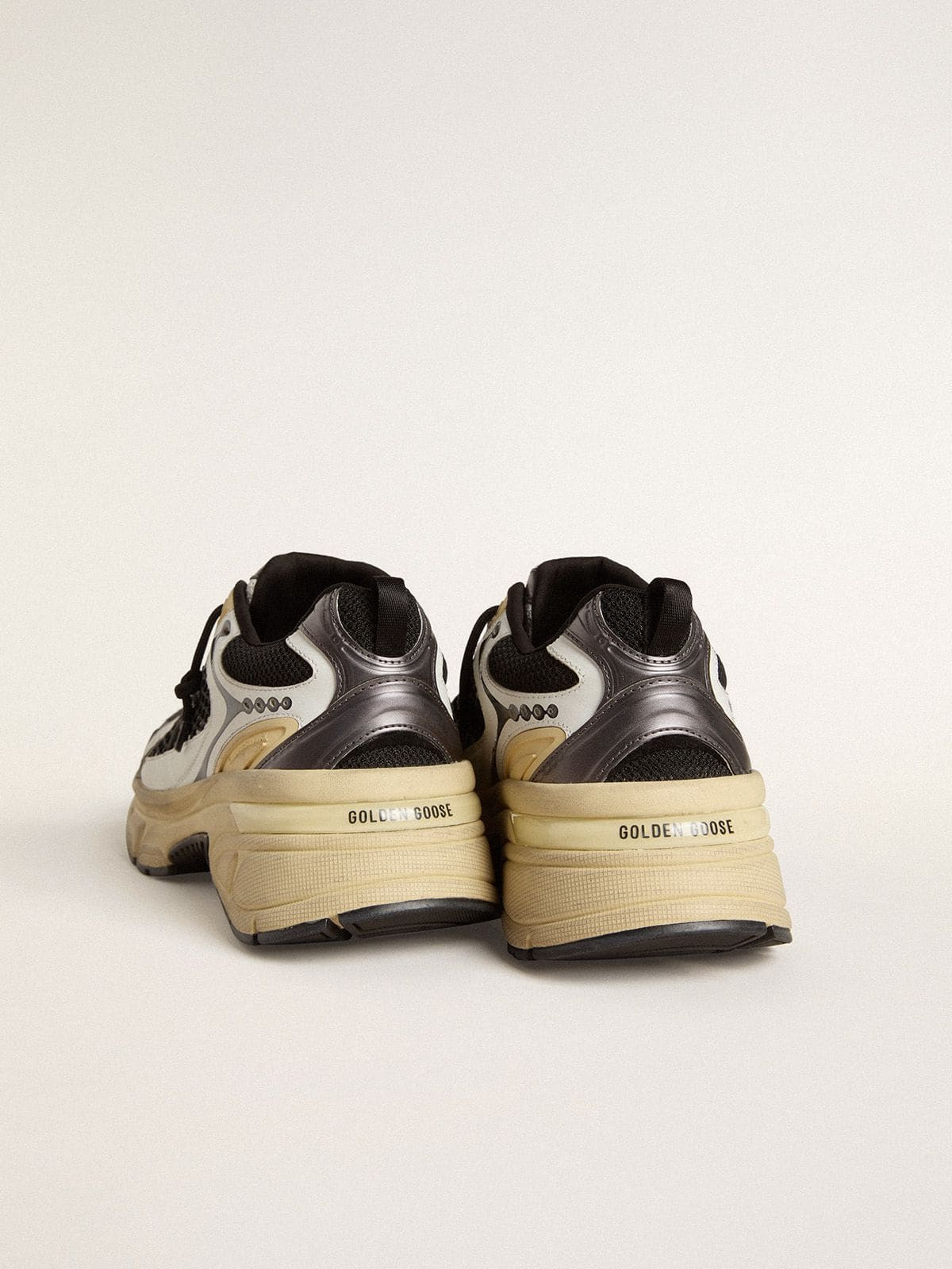 Men’s Lightstar in white leather and black mesh with black TPU star - 5