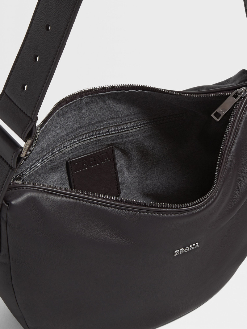 DARK BROWN SECONDSKIN HOBO PANORAMA MICRO BAG 4