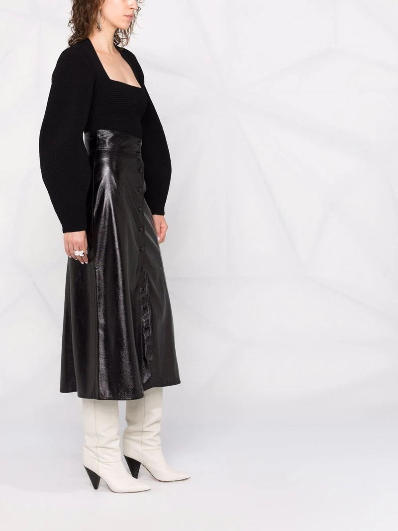 Baxomili faux leather midi skirt 4