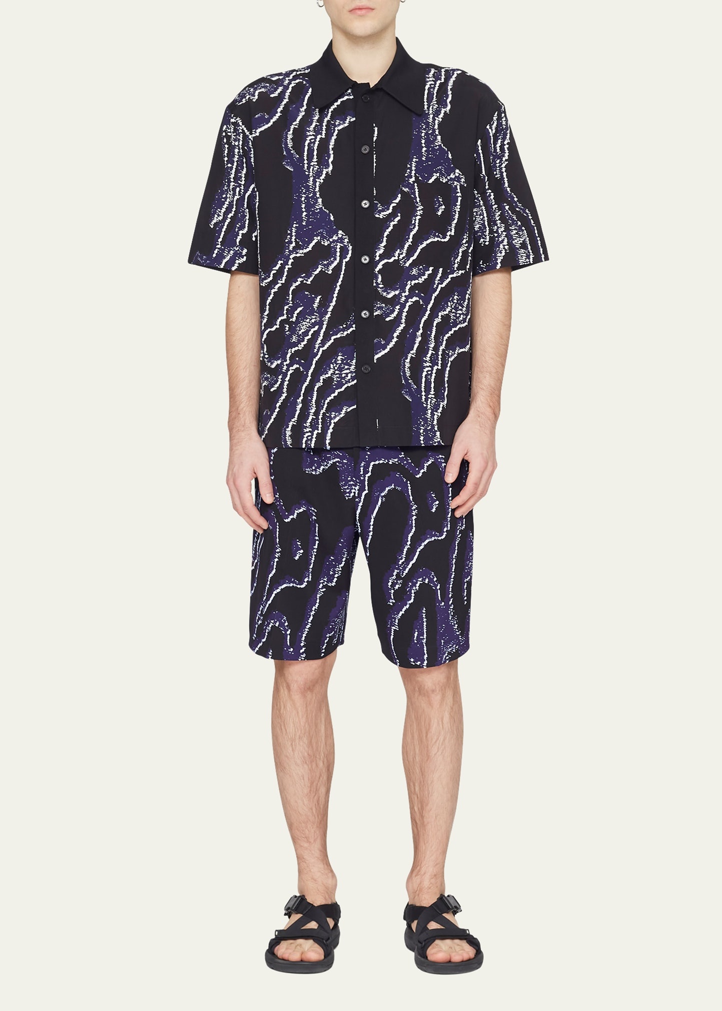 Men's Wood Grain-Print Sport Shirt - 2
