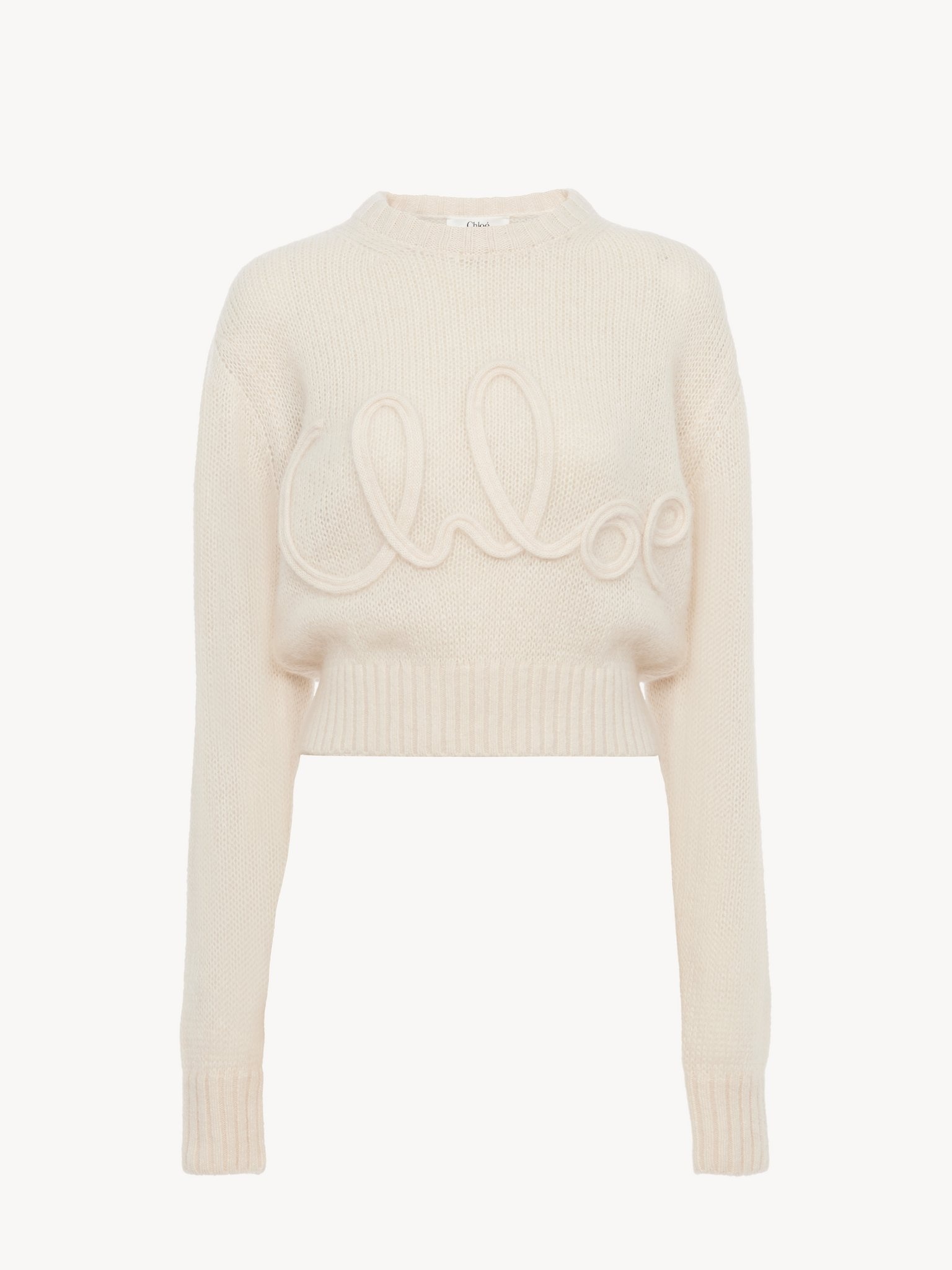 LOGO SWEATER IN ALPACA WOOL & SILK KNIT - 2