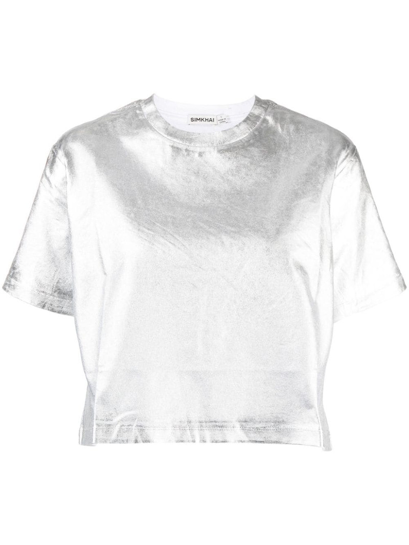 metallic short-sleeve T-shirt 1