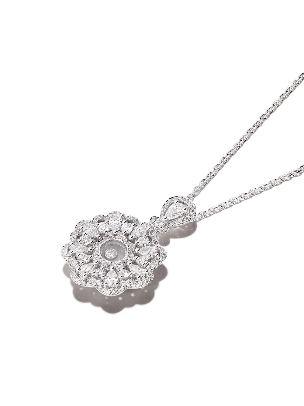 18kt white gold Happy Diamonds pendant necklace - 3