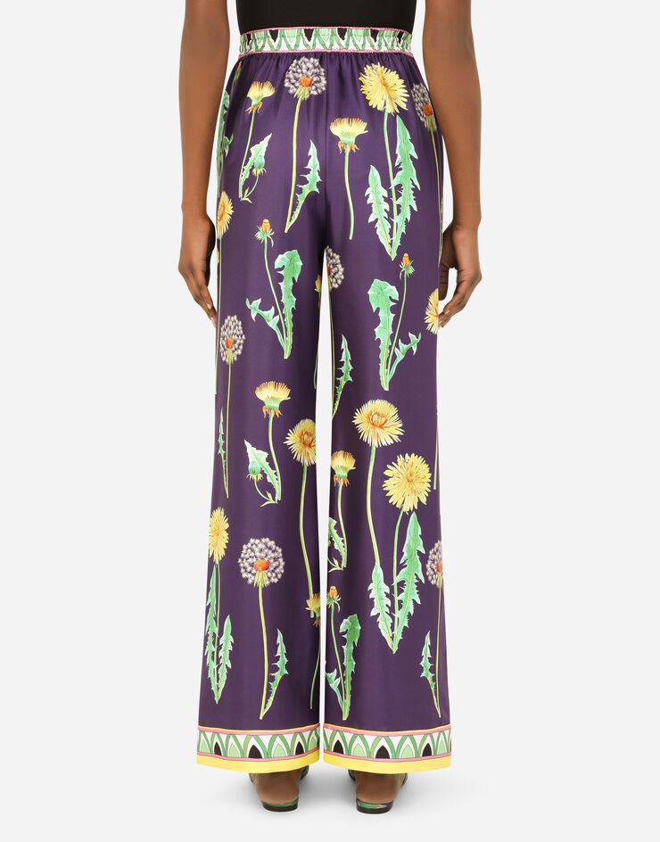 Floral-print twill pajama pants - 3