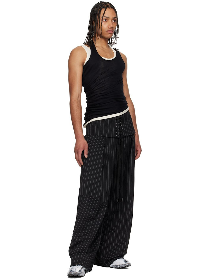 Jean Paul Gaultier Black & Off-White 'The Red Draped Double' Tank Top outlook