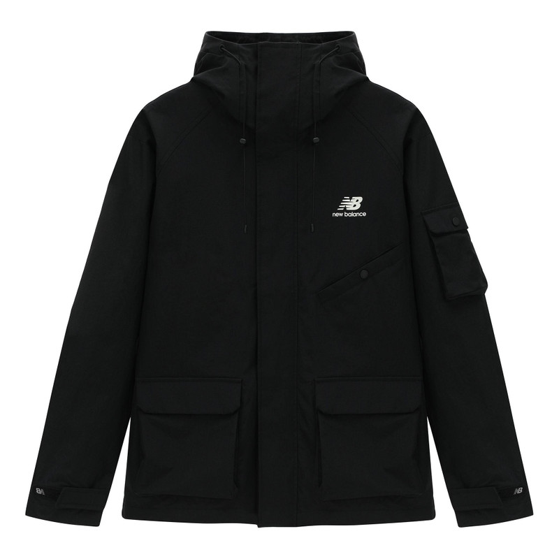 New Balance Logo Sportswear Hooded Jacket 'Black' AMJ31320-BK - 1