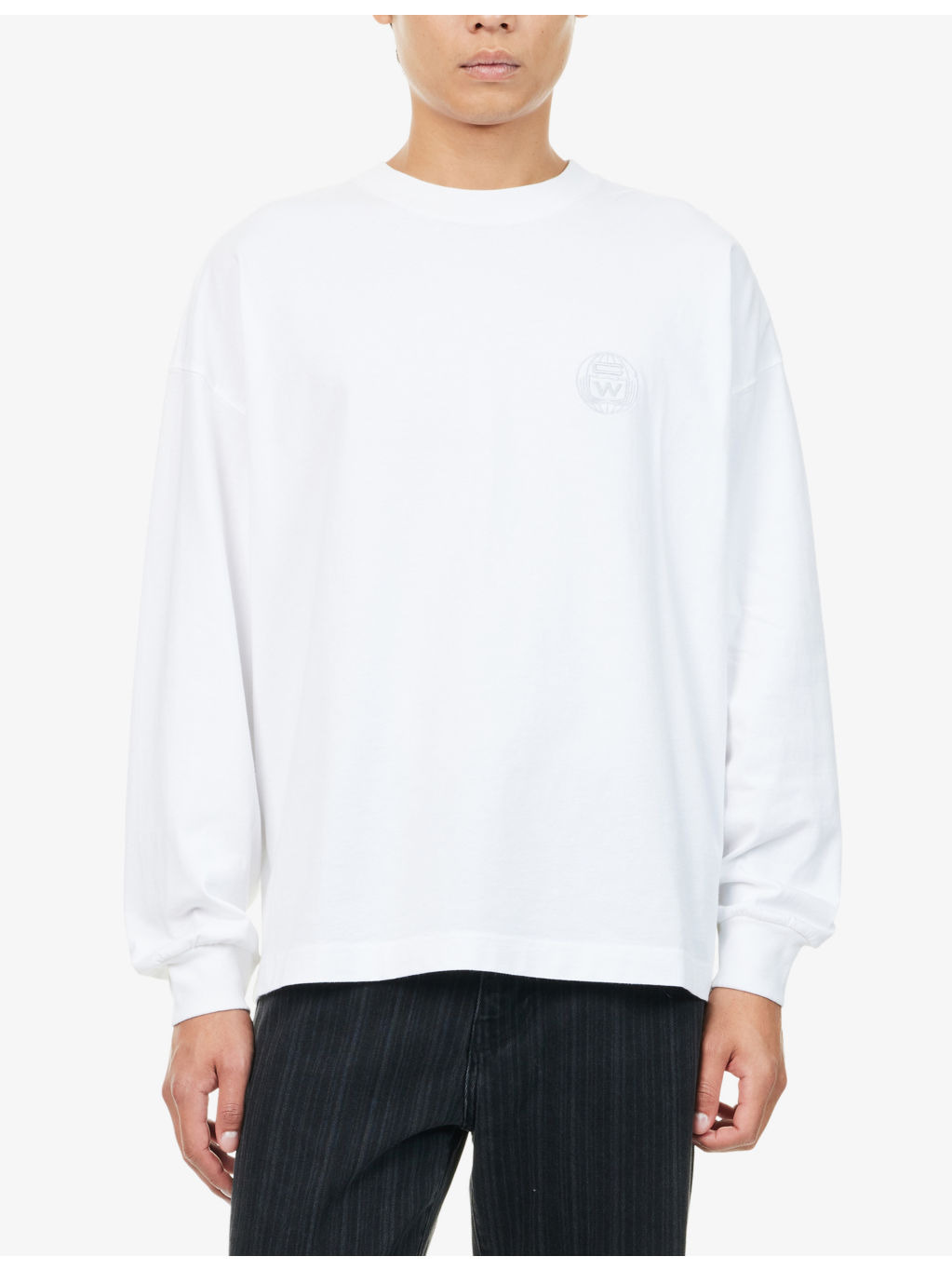 Embroidered-Logo Long-Sleeve Cotton Top - 3