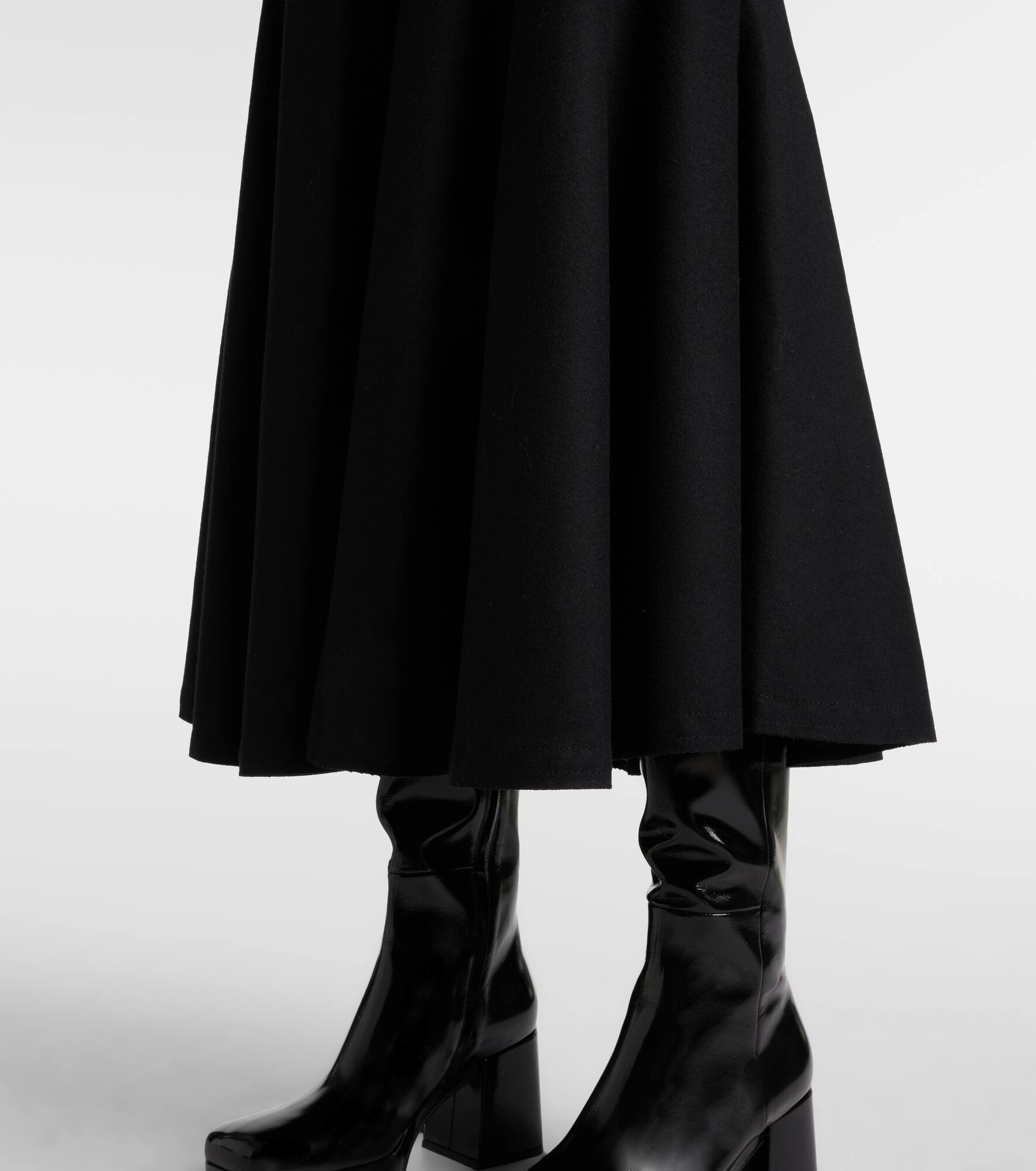 Peplum wool-blend midi skirt - 5