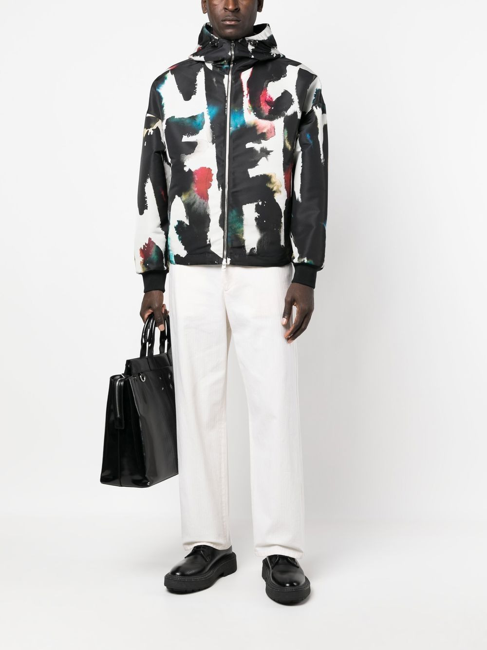 Graffiti-print hooded windbreaker - 2