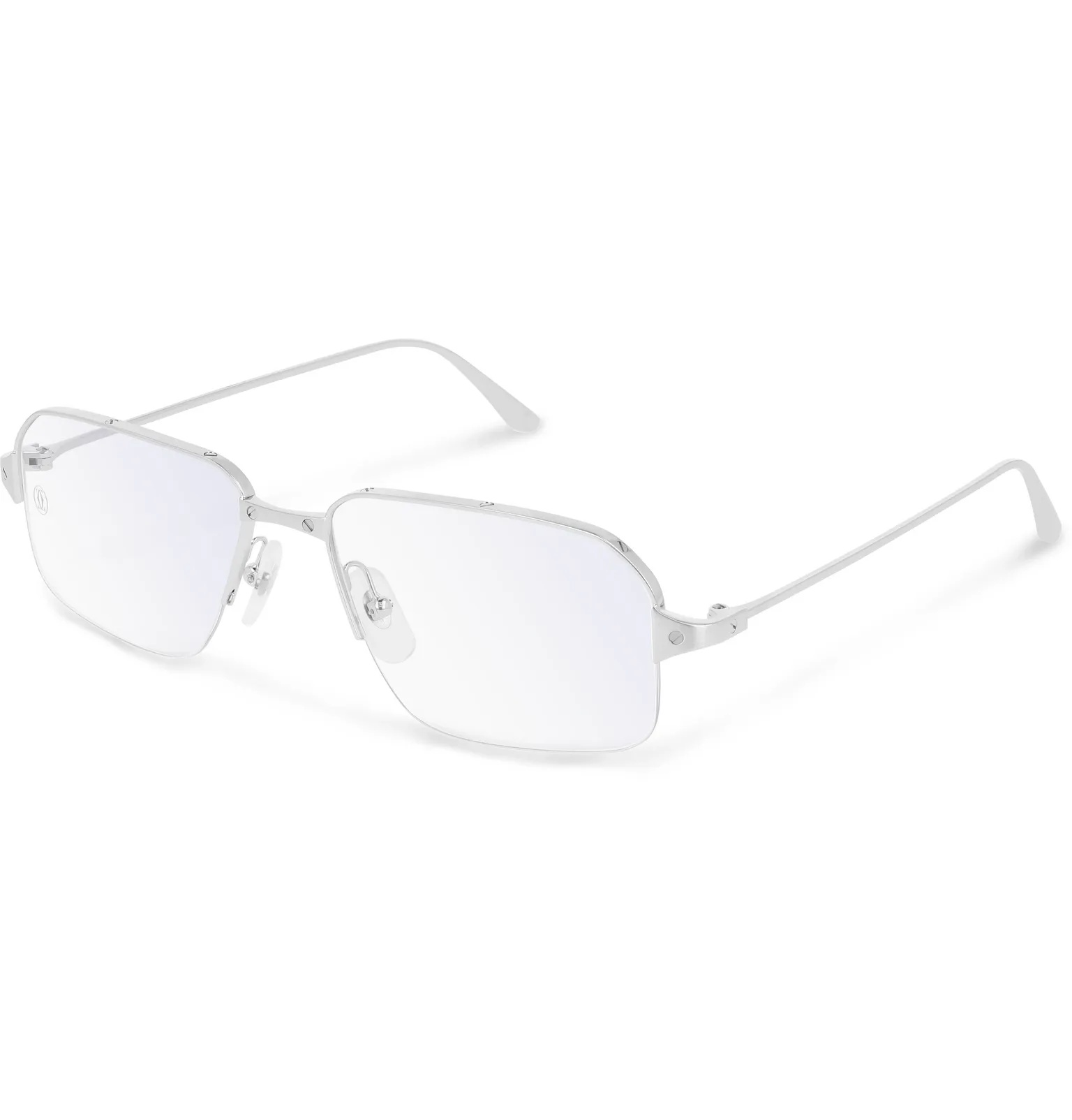 Rectangular-Frame Silver-Tone Optical Glasses - 2