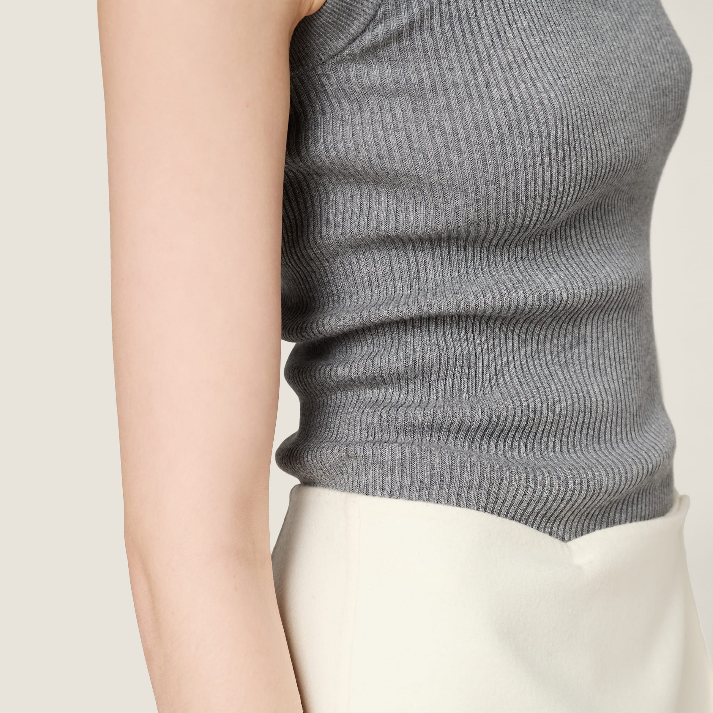 Cotton knit tank top - 5