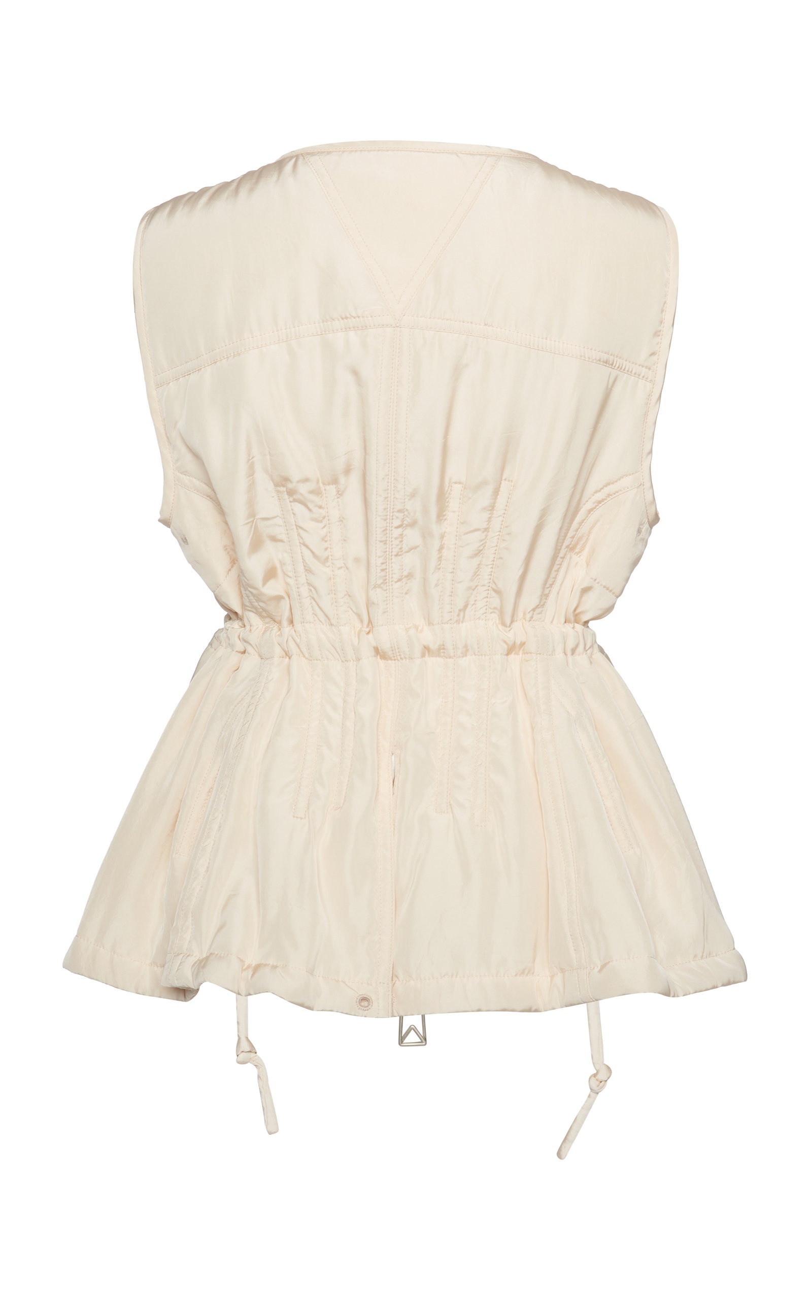 Zip-Front Washed Shell Top white - 3