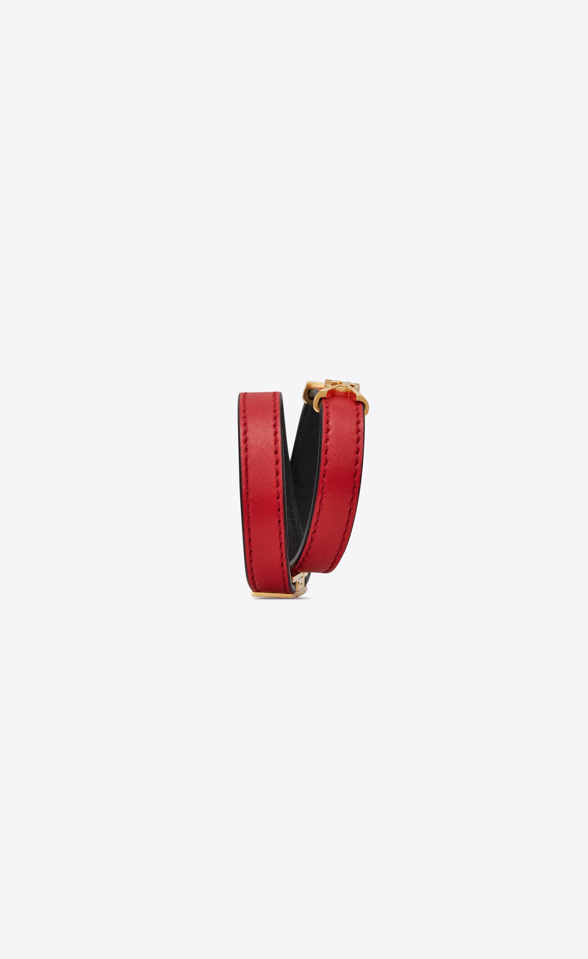 opyum double wrap bracelet in leather and metal - 3