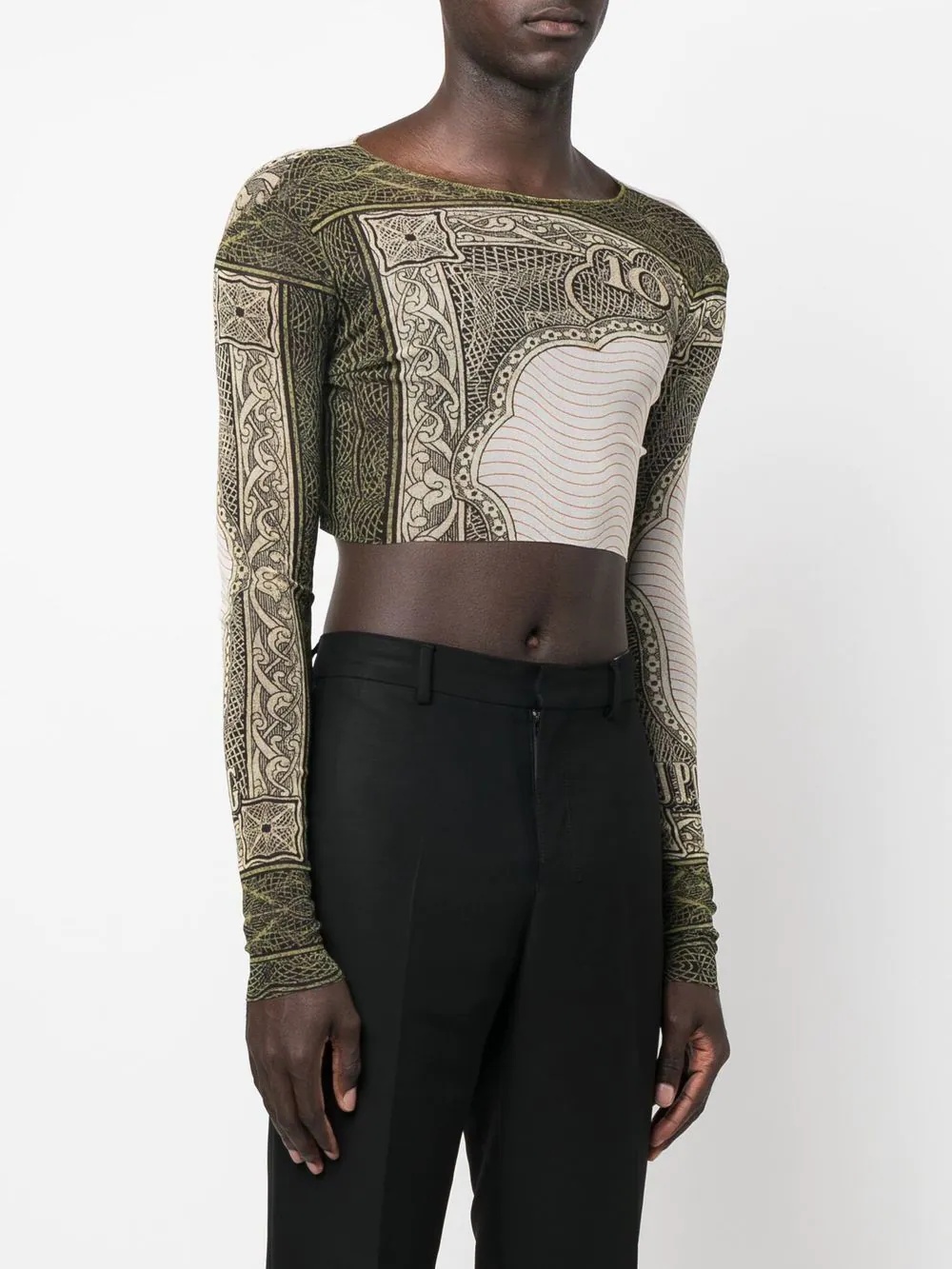 graphic-print stretch cropped top - 4