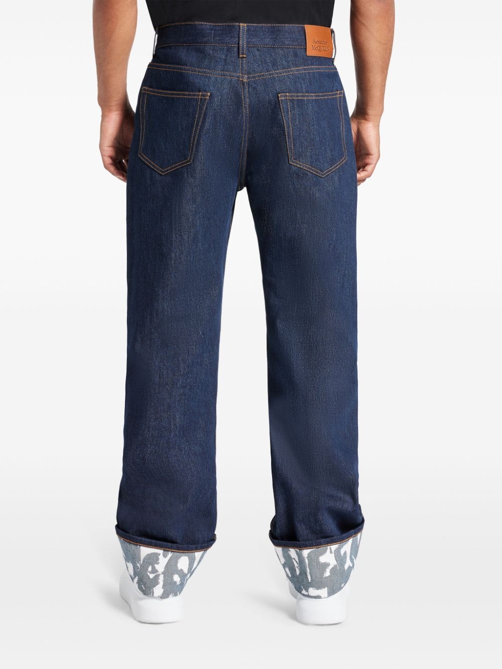 McQueen Graffiti straight jeans - 4