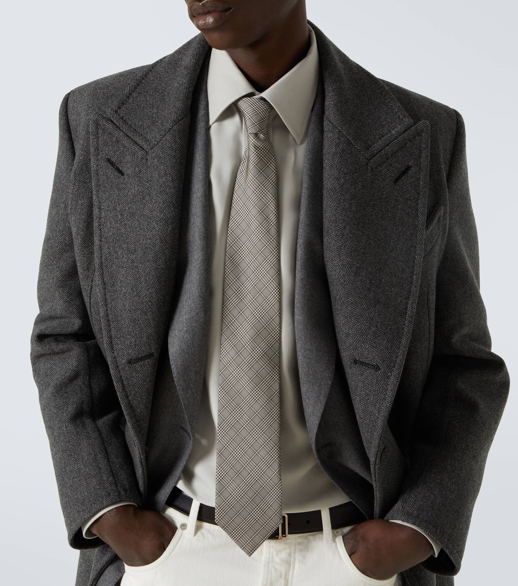 Prince of Wales check silk tie - 2