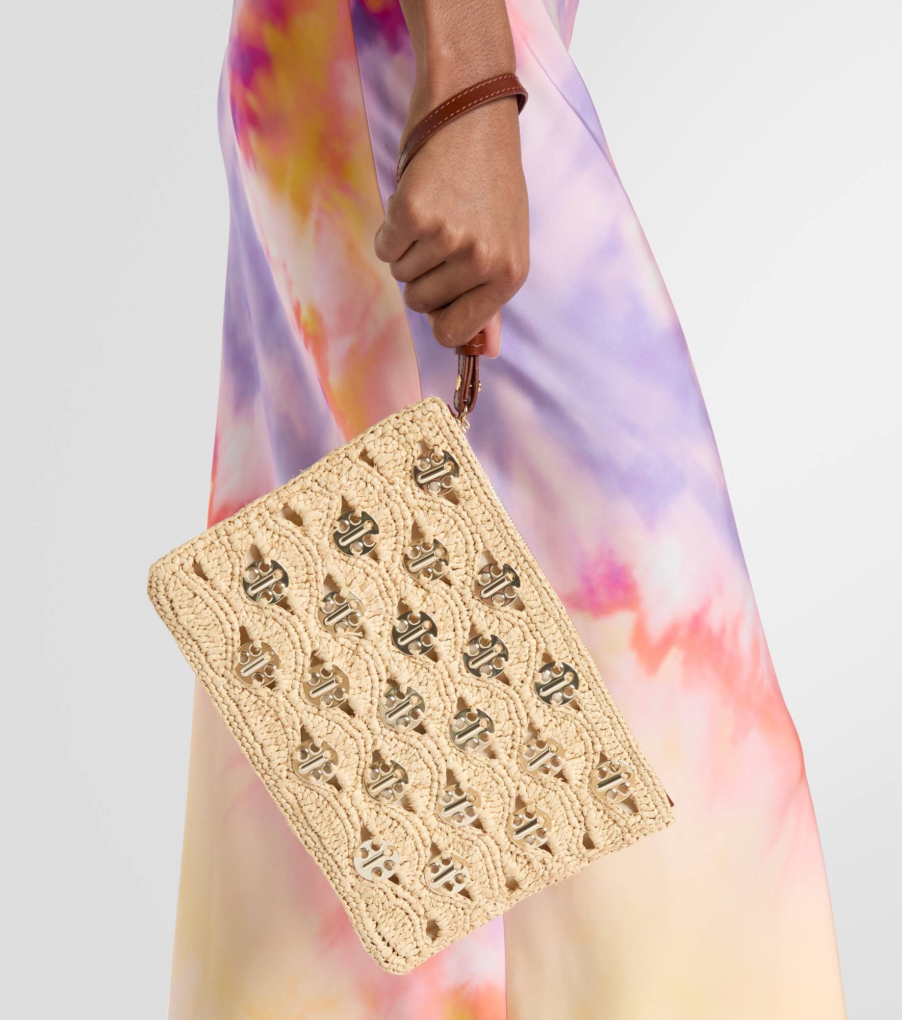 Embellished raffia clutch - 6