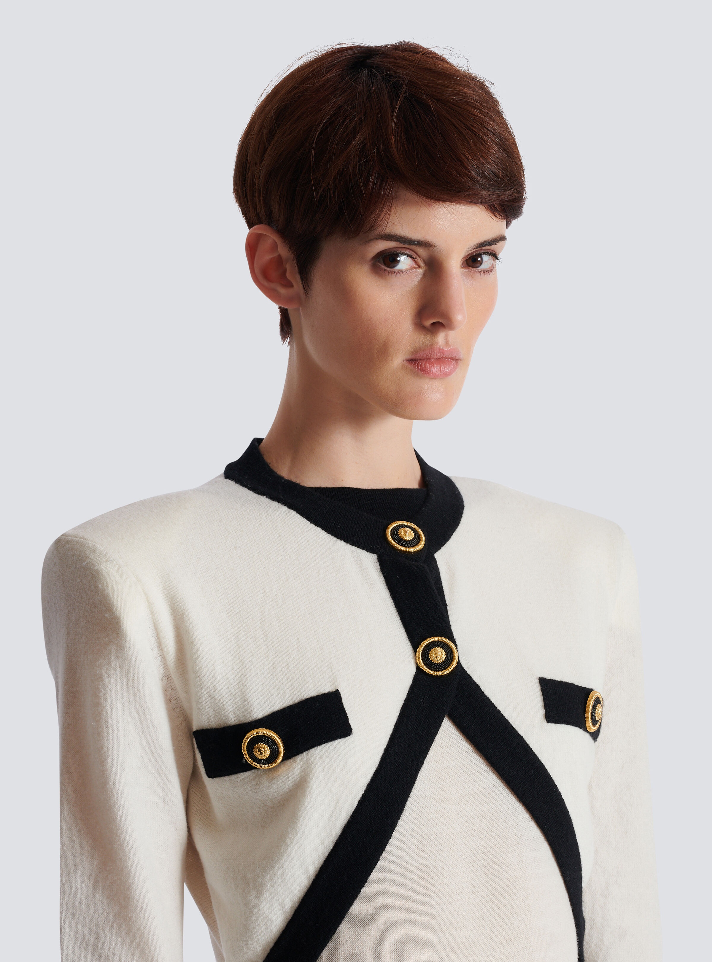 2-tone knit dress with faux waistcoat design - 7