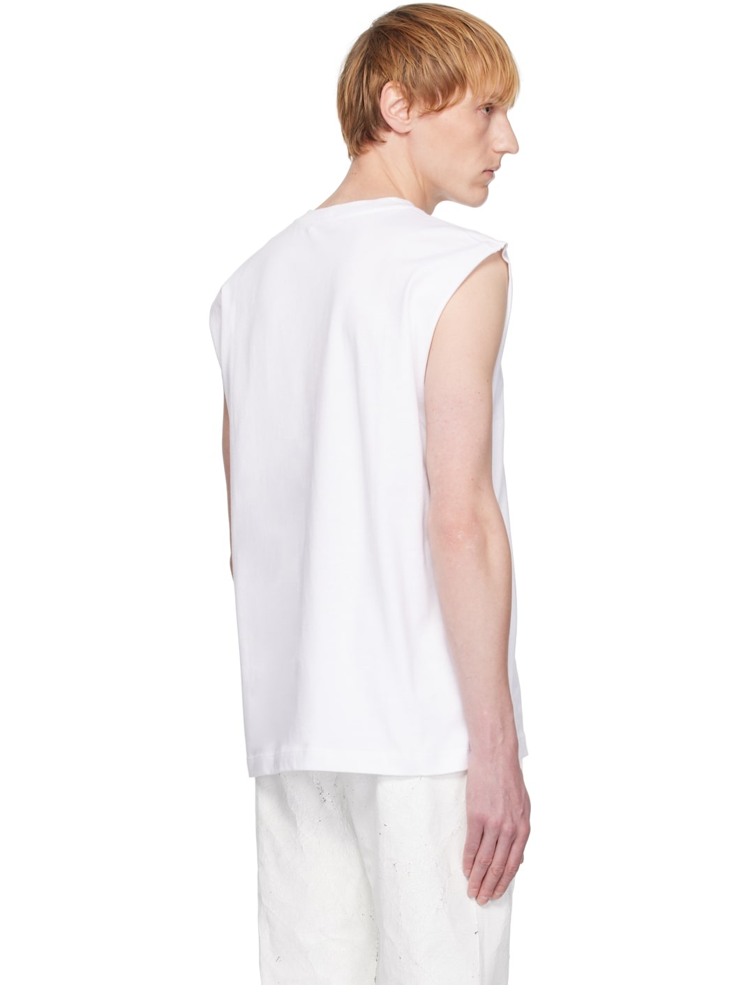 White Embossed Logo Tank Top - 3