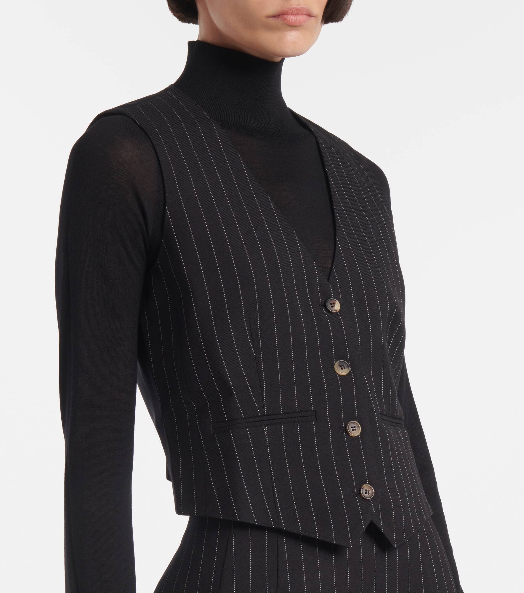 Pinstripe wool vest - 6