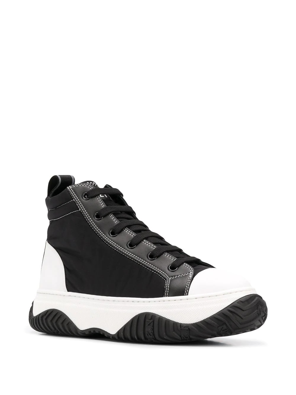 panelled high-top sneakers - 2