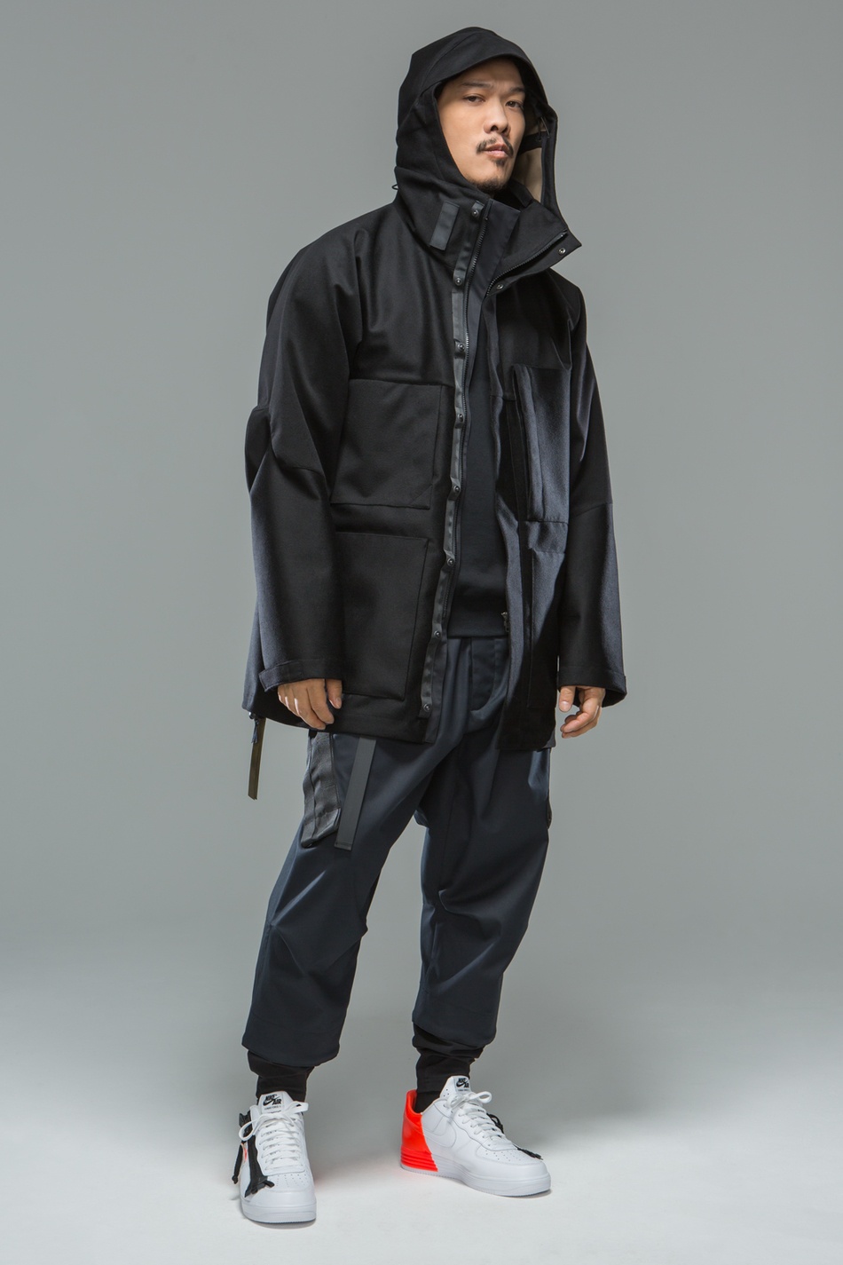 J54-LP 3L Wool Doeskin Parka Black - 10