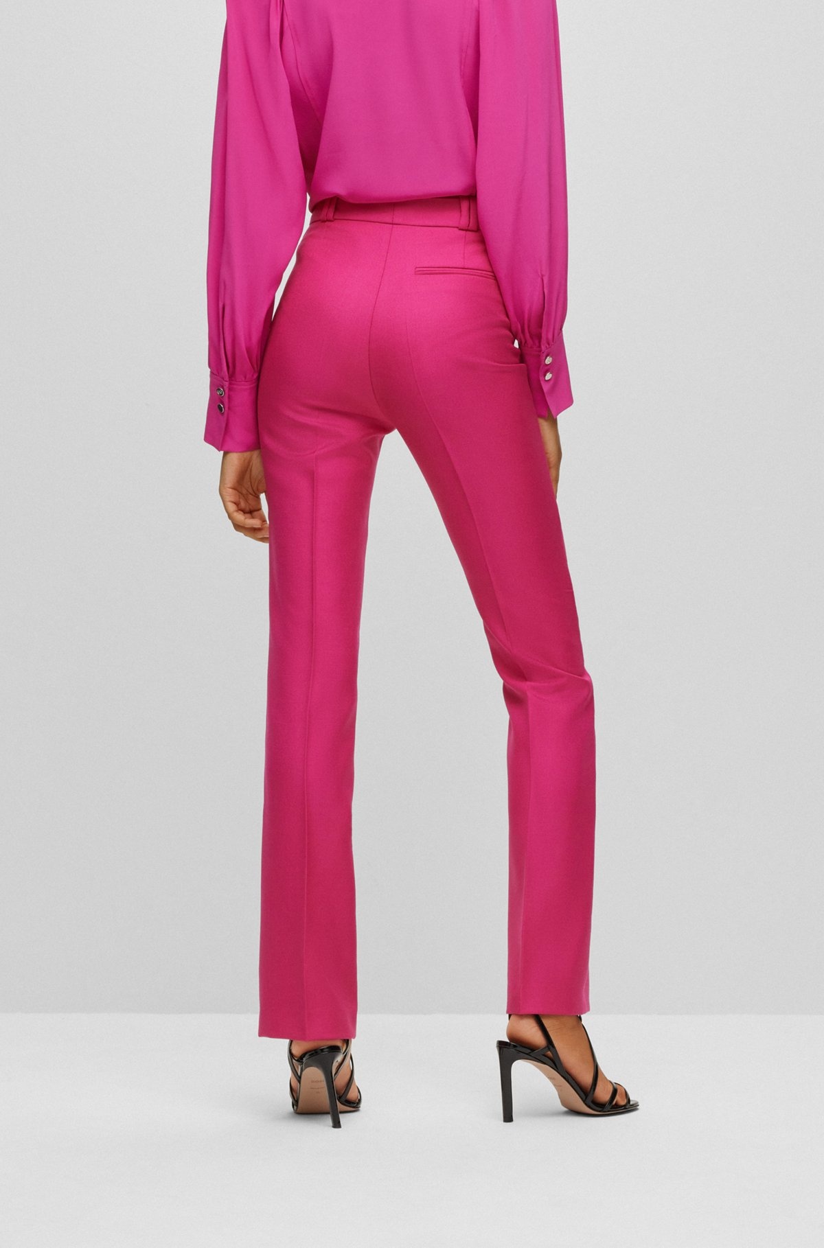 SLIM-FIT TROUSERS IN VIRGIN-WOOL TWILL - 4