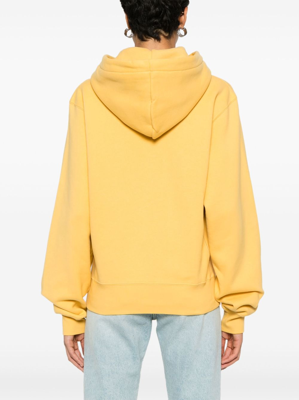 logo-print cotton hoodie - 4