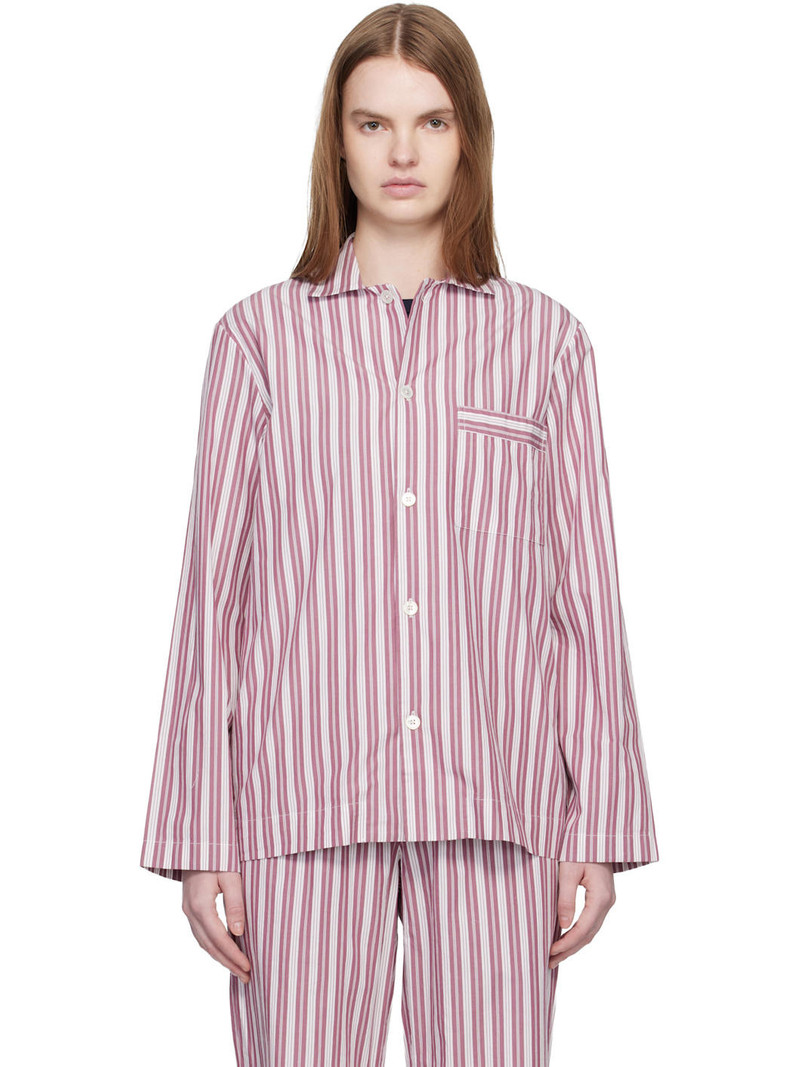 Pink & Off-White Poplin Long-Sleeved Pyjama Shirt 1