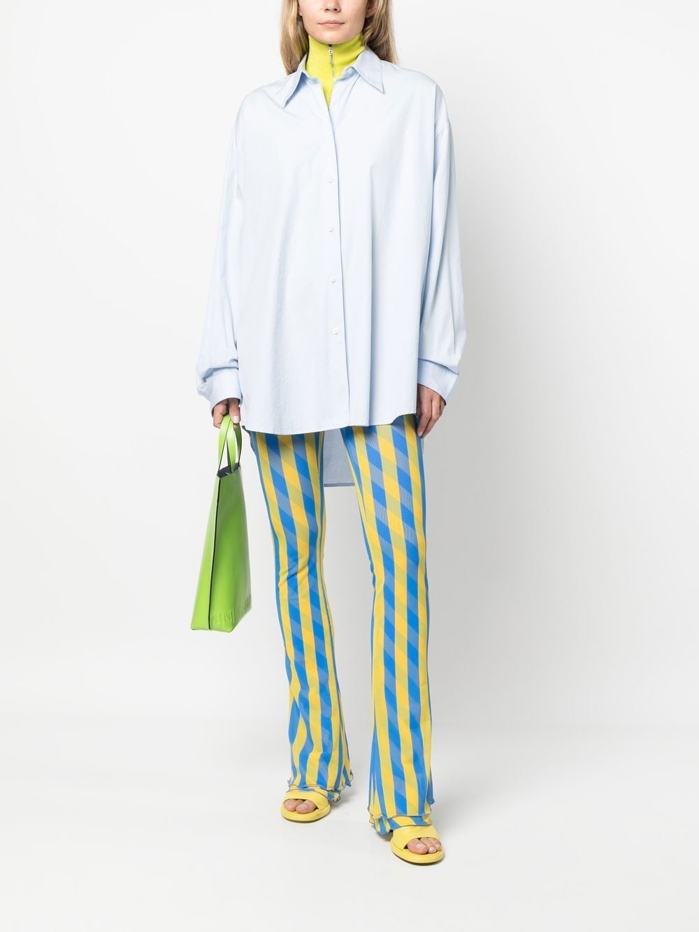 stripe checked slim-fit trousers - 2