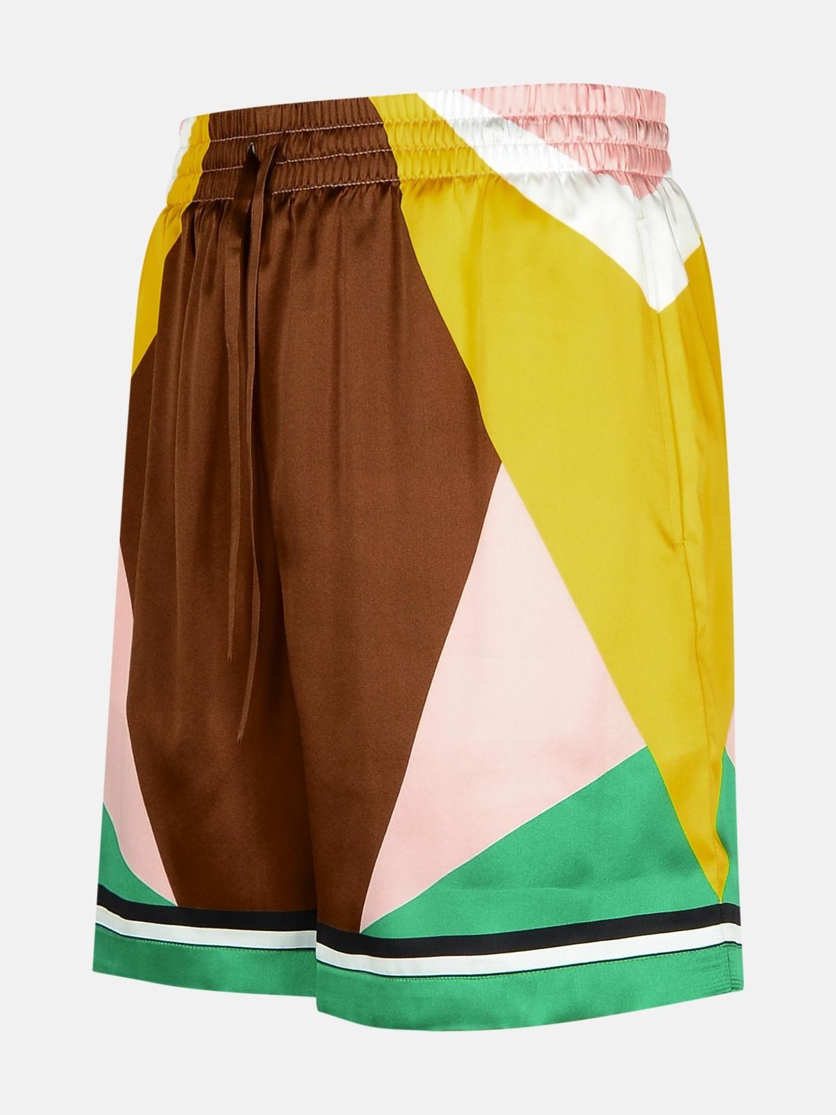 'GEOMETRIC' MULTICOLOR SILK BERMUDA SHORTS - 2