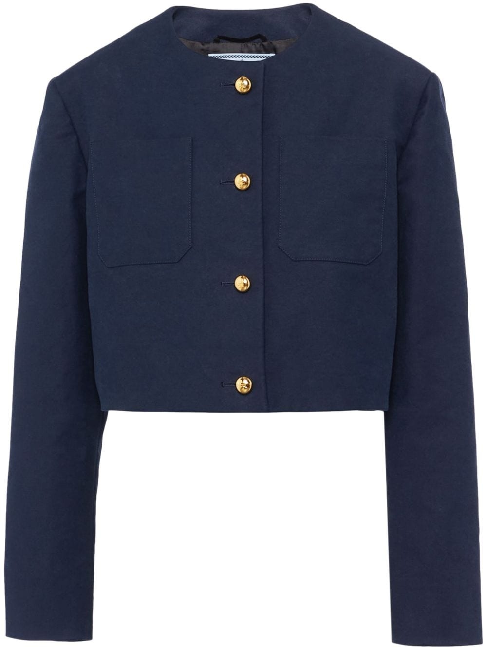single-breasted cropped jacket - 1