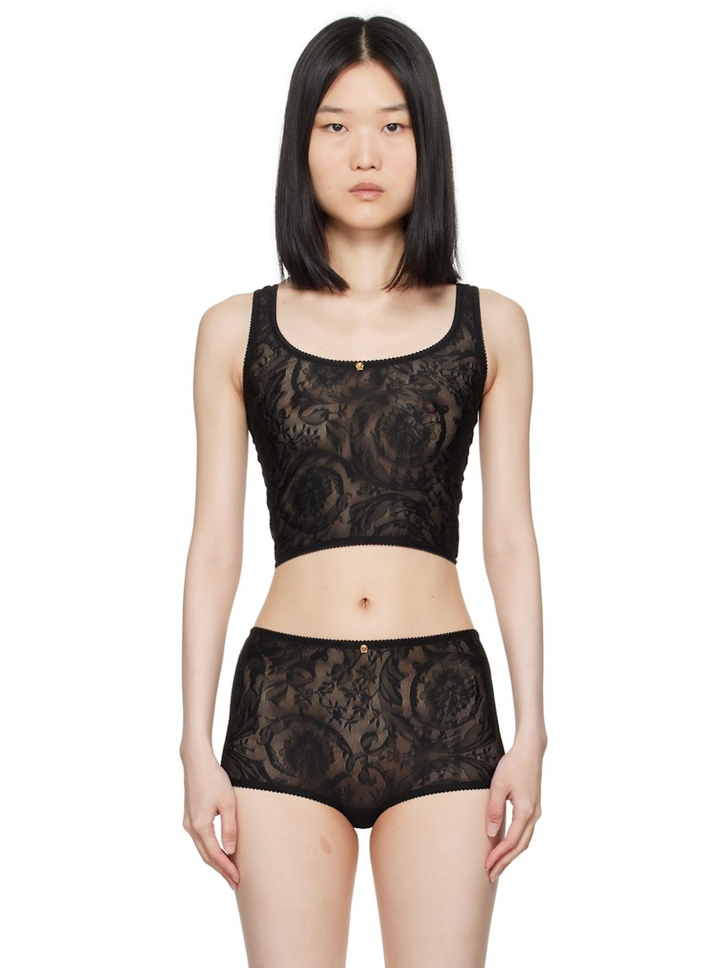 Black Sheer Tank Top - 1