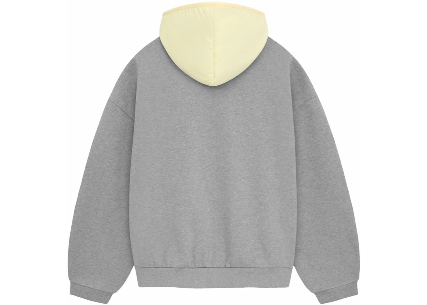 Fear of God Essentials Nylon Fleece Hoodie Dark Heather Oatmeal/Garden Yellow - 2