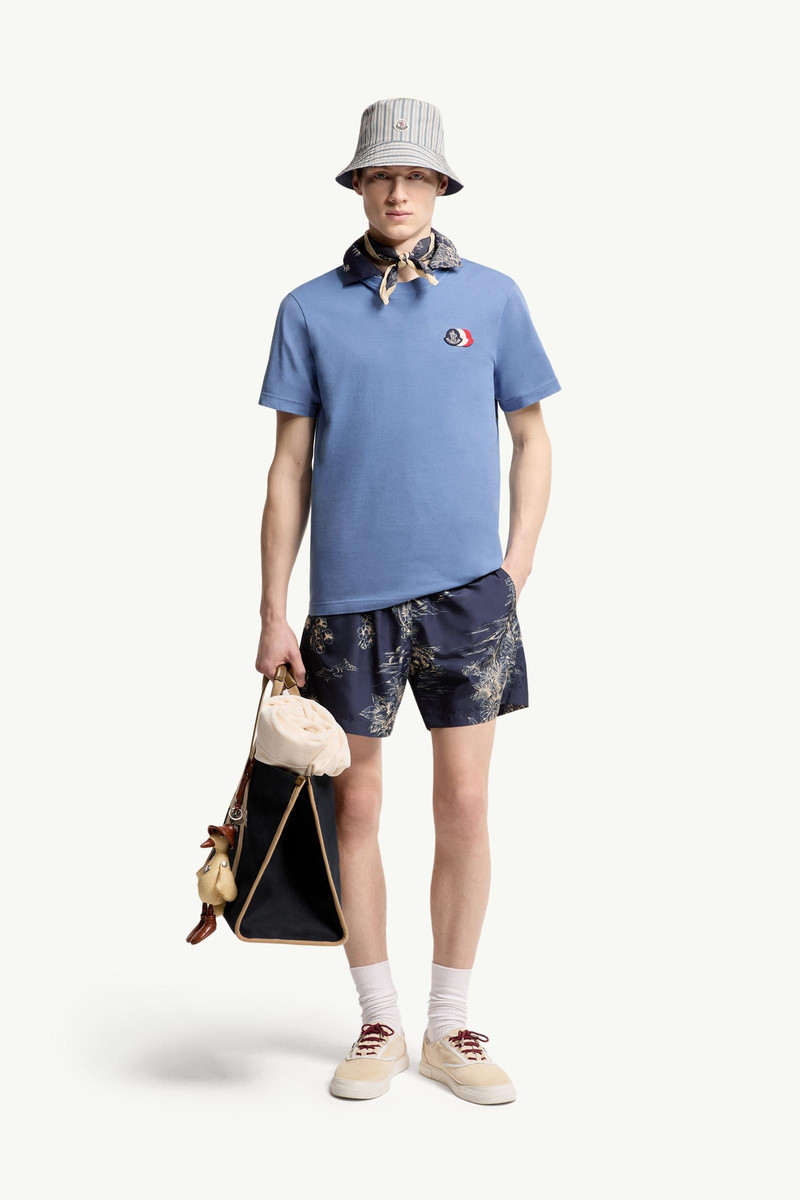 Moncler Embroidered Tricolor Logo Cotton T-Shirt outlook