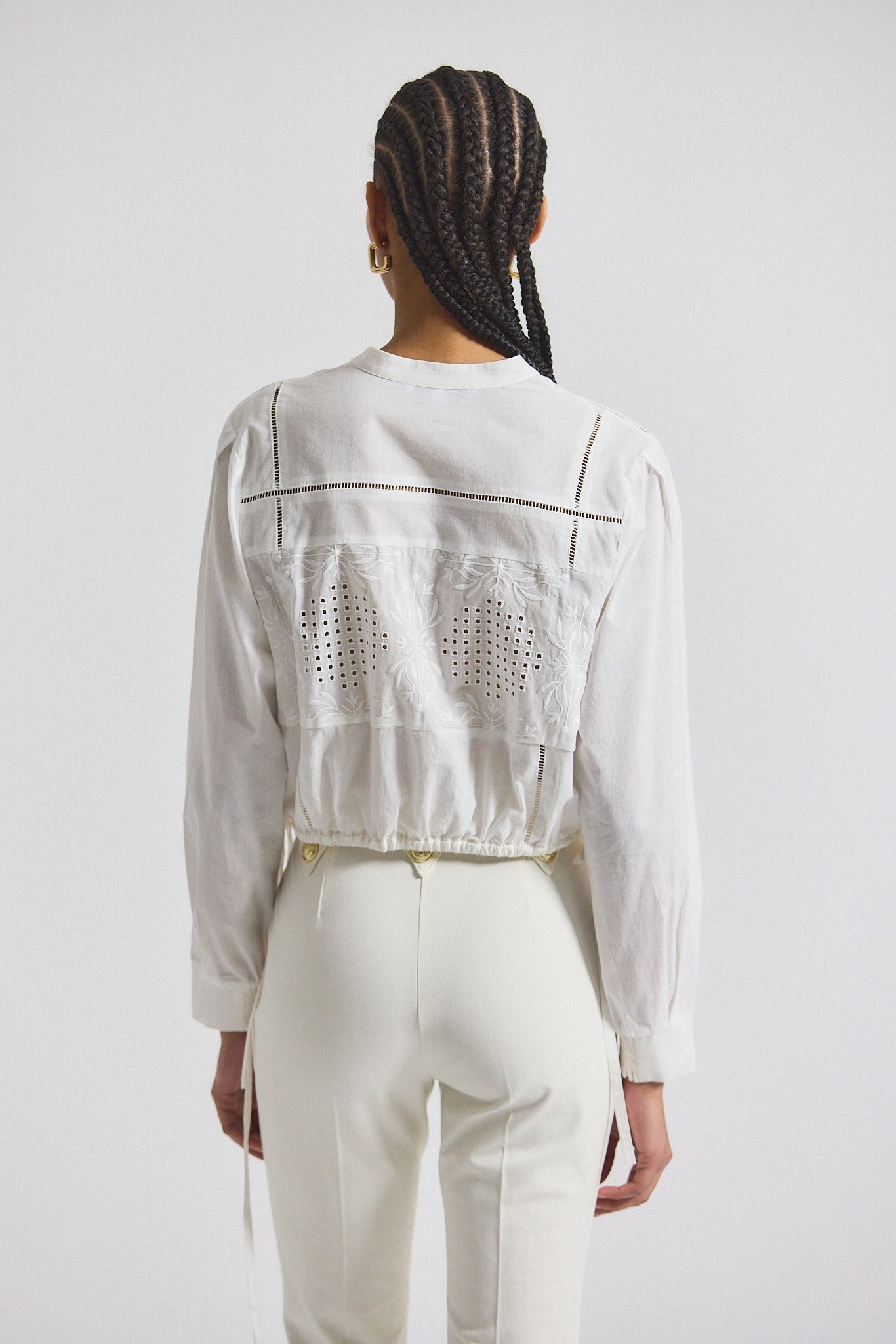 MALORY GARDEN TILE EYELET BLOUSE - 4