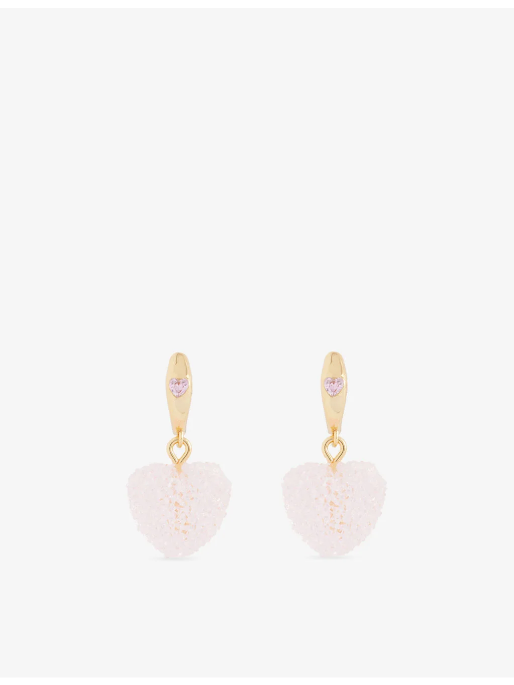 Mini Jelly Heart 18ct Yellow-Gold Plated Brass And Cubic-Zirconia Hoop Earrings - 1