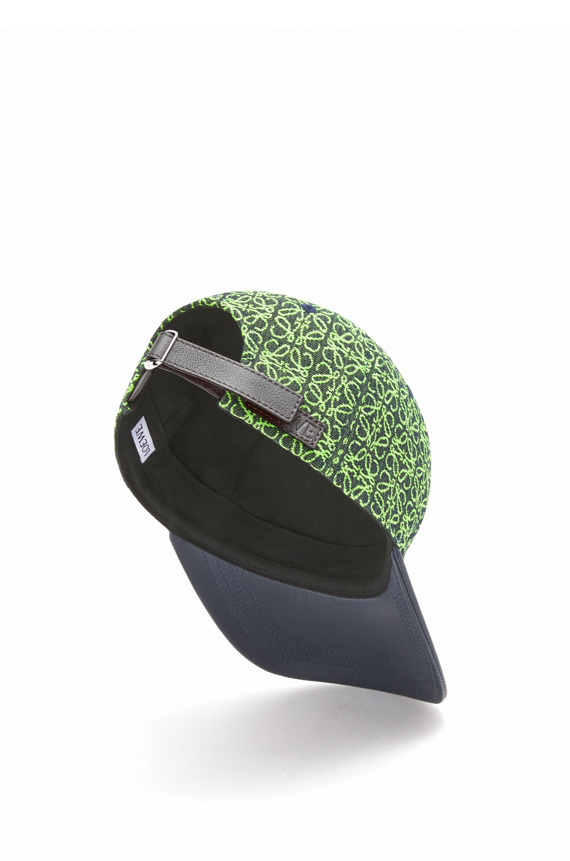 Anagram cap in jacquard and calfskin - 3