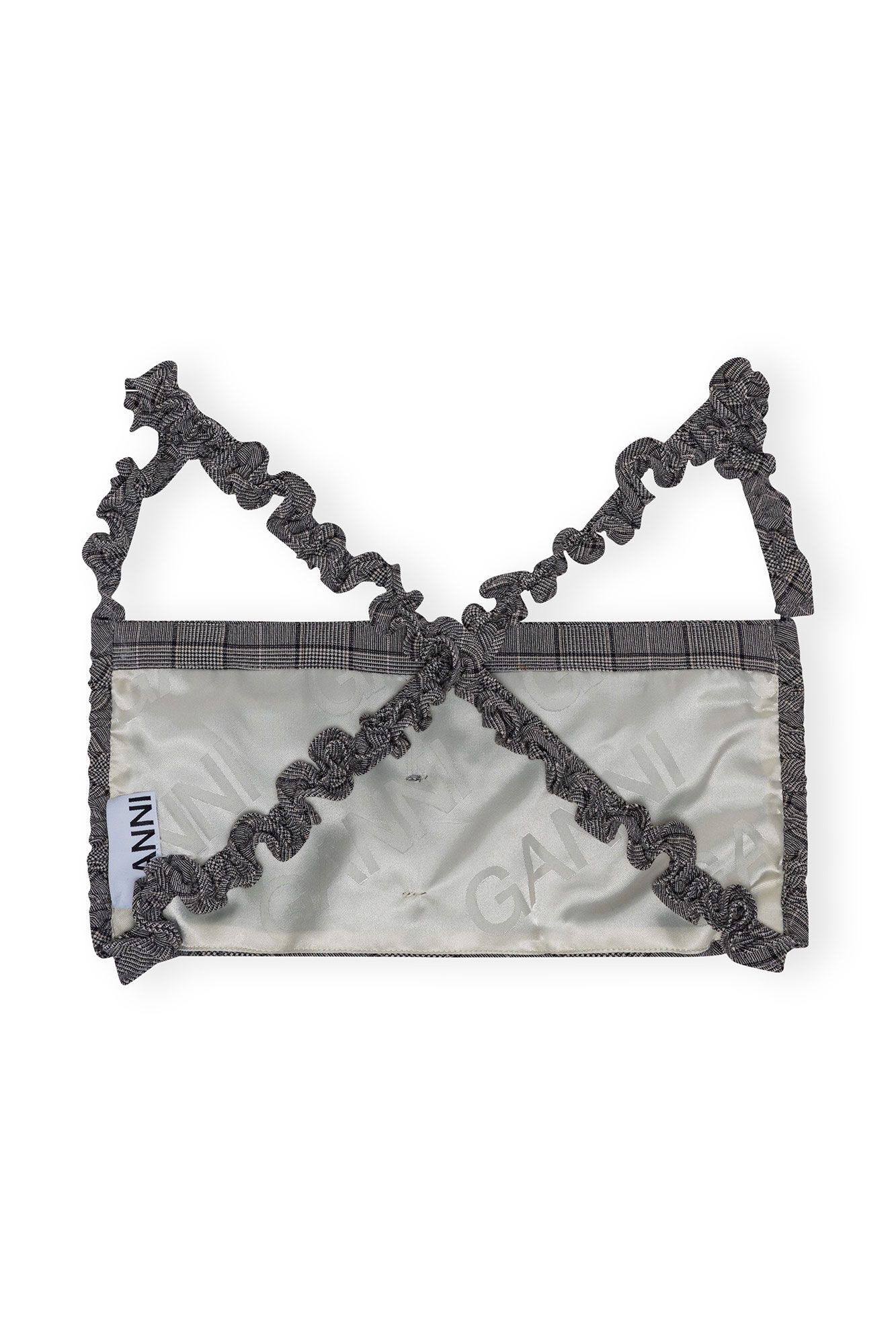GREY CHECKERED MIX RUCHED TOP - 6
