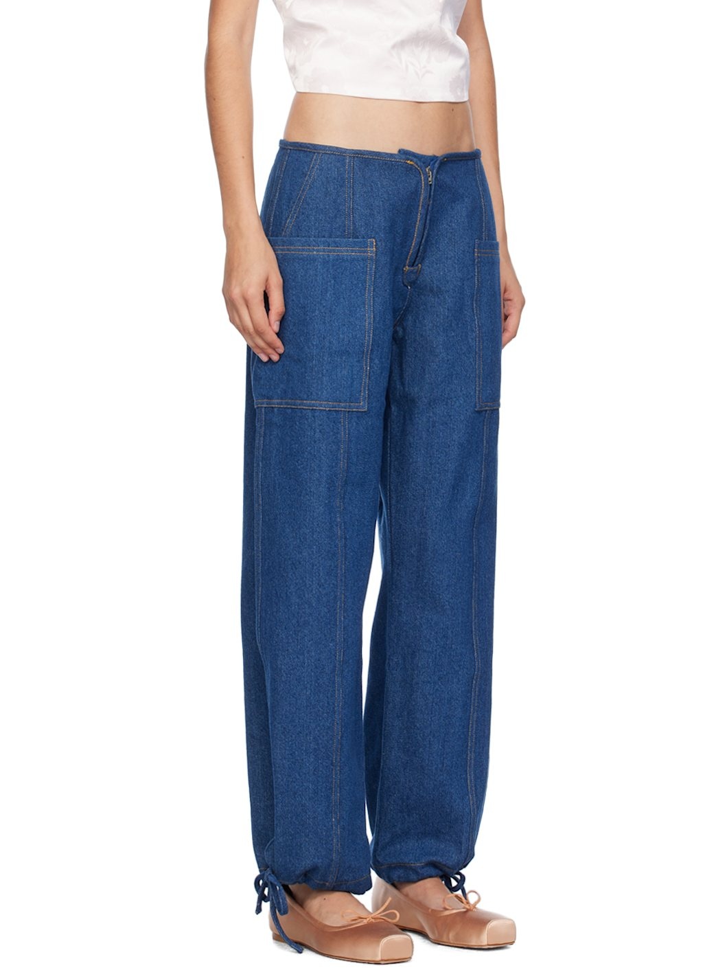 【関税込み】Sandy Liang インディゴ Tifosi ジーンズ SANDY LIANG Indigo Tifosi Jeans | REVERSIBLE